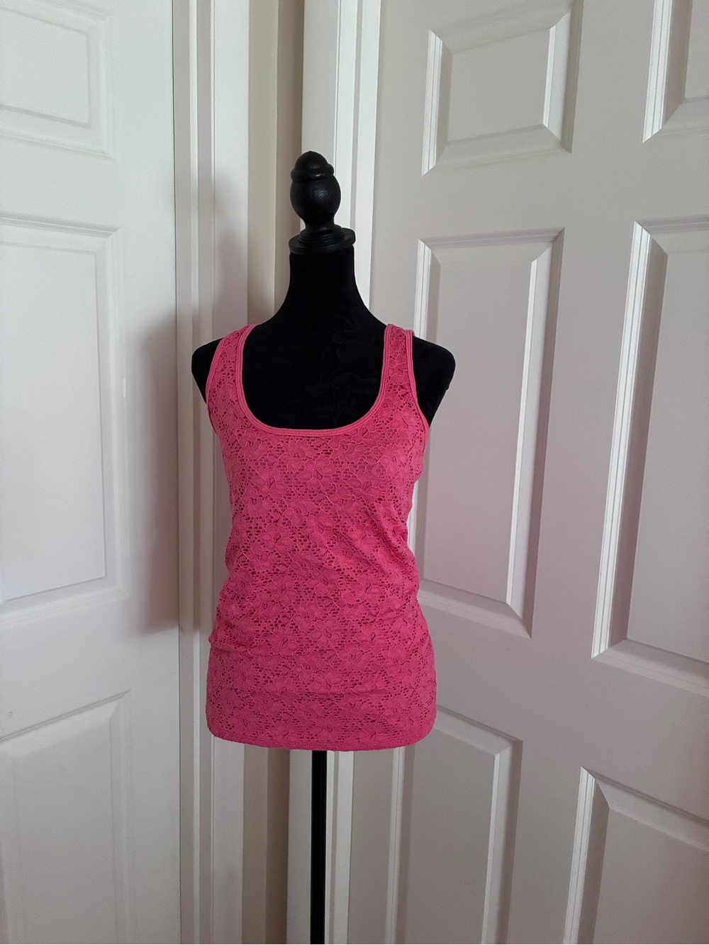 French Laundry Hot Pink Lace Tank Top